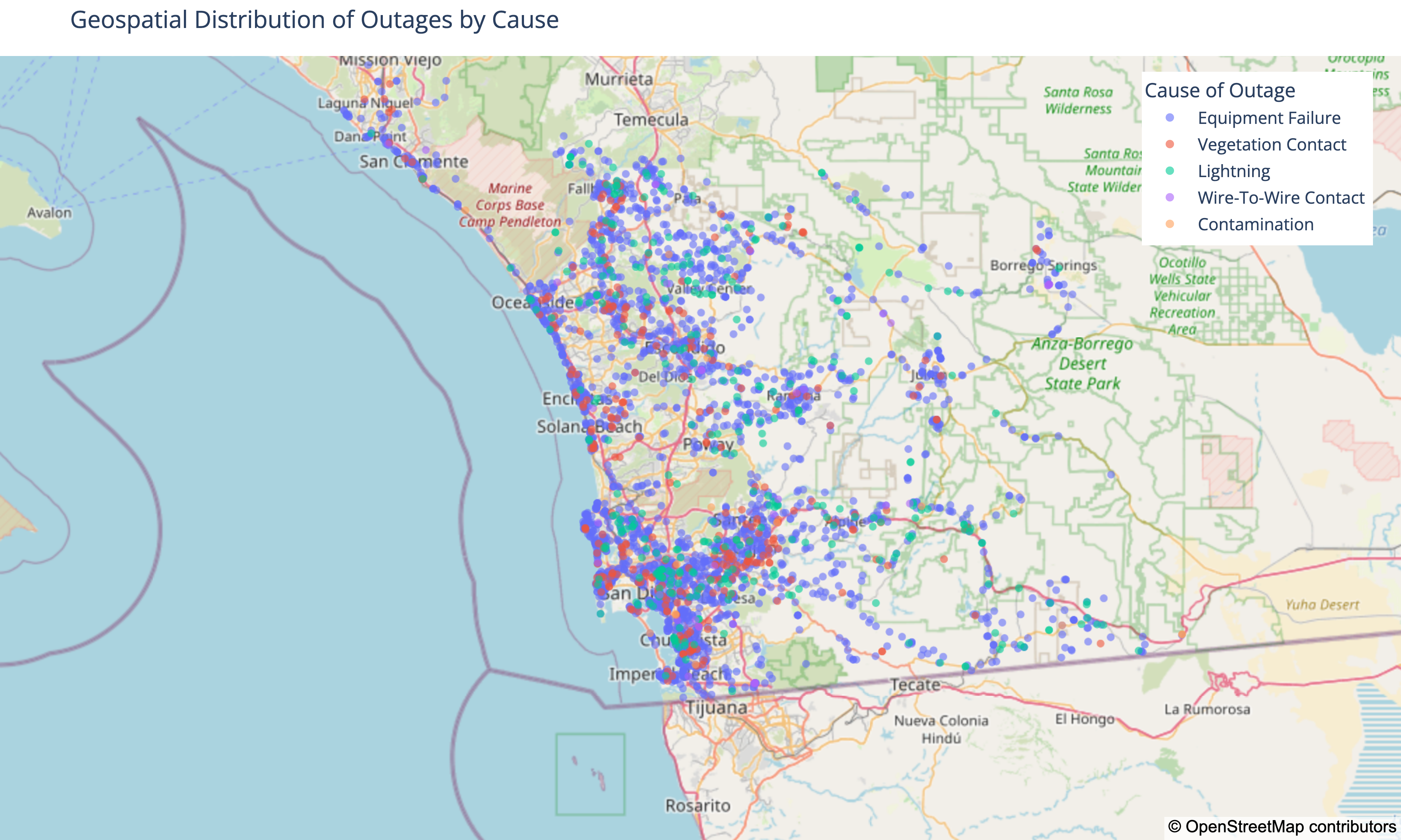 Geospatial Visualization of SDG&E's Historical Power Outages